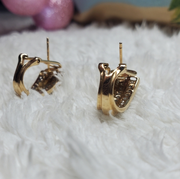 Zales14kGold Channel Set Diamond Earrings - Picture 7 of 14
